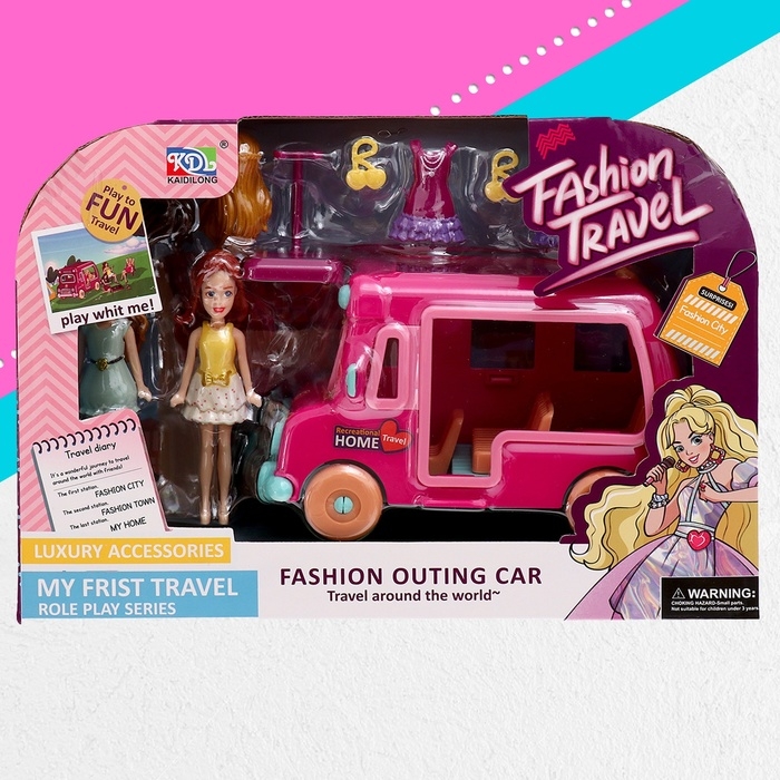 Игровой набор &laquo;Модное путешествие&raquo;: трейлер для путешествий, аксессуары, куклы, МИКС