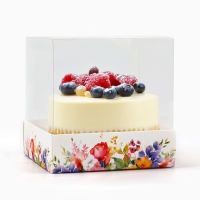 Коробка для кондитерских изделий «Цветочная поляна», 10 х 10 х 10 см Коробка для кондитерских изделий «Цветочная поляна», 10 х 10 х 10 см