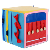 Бизикубик развивающий тактильный &laquo;Часики&raquo;, 30 &times; 30 см, по методике Монтессори