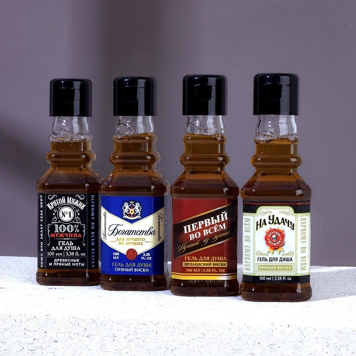 Гель для душа во флаконе виски «Первый во всём», 100 мл, аромат ирландского виски, Новый Год Гель для душа во флаконе виски «Первый во всём», 100 мл, аромат ирландского виски, Новый Год