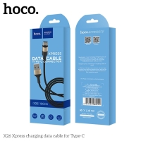 Кабель Hoco X26, Type-C - USB, 3 А, 1 м, нейлоновая оплетка, чёрно-золотистый Кабель Hoco X26, Type-C - USB, 3 А, 1 м, нейлоновая оплетка, чёрно-золотистый