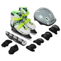 Набор: коньки детские раздвижные ONLITOP, с роликовой платформой, защита, р. 34-37