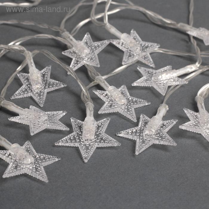 Гирлянда «Нить» 3 м с насадками «Звёзды», IP20, прозрачная нить, 20 LED, батарейки AAх3 (нет в комплекте), свечение мульти Гирлянда «Нить» 3 м с насадками «Звёзды», IP20, прозрачная нить, 20 LED, батарейки AAх3 (нет в комплекте), свечение мульти