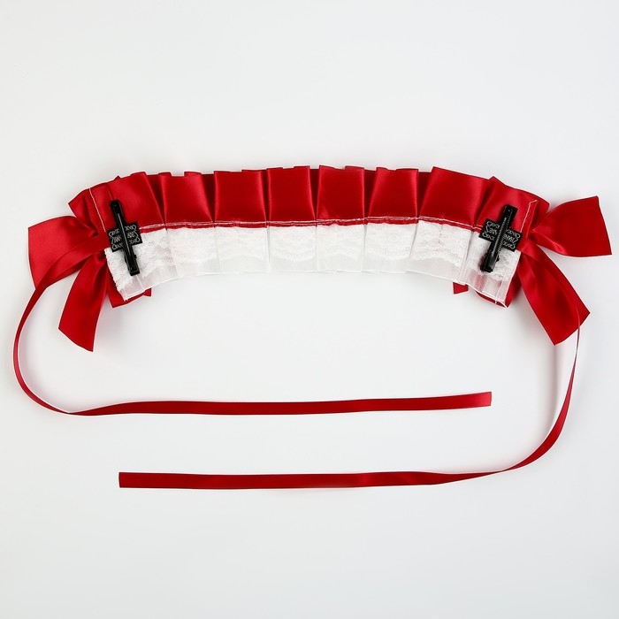 Карнавальная повязка &laquo;Лолита&raquo;, цвет красный с белым кружевом
