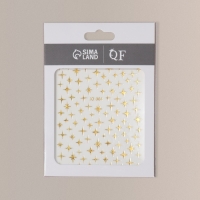 Наклейки для ногтей &laquo;Звезда&raquo;, объёмные, фольгированные, цвет золотистый