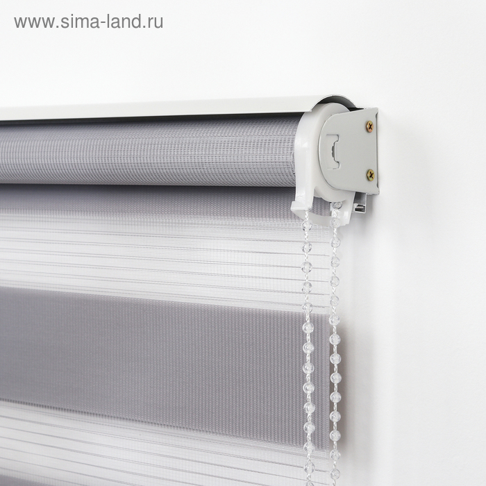 Штора рулонная &laquo;День-Ночь&raquo;, 120&times;180 см (с учётом креплений 3,5 см), цвет серый