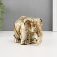 Сувенир полистоун "Золотой слон" 8,7х13х7 см