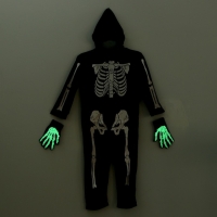 Карнавальный набор &laquo;Жуткий скелетик&raquo;: комбинезон, перчатки, грим, р. 104&ndash;116 см
