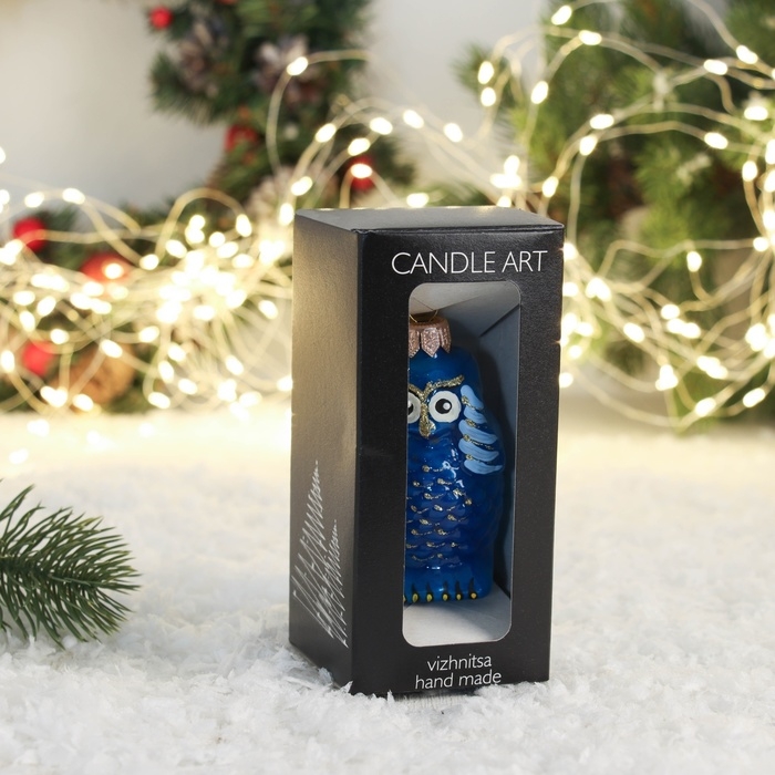 Ёлочная игрушка "Совенок-ничего не вижу" 8 см