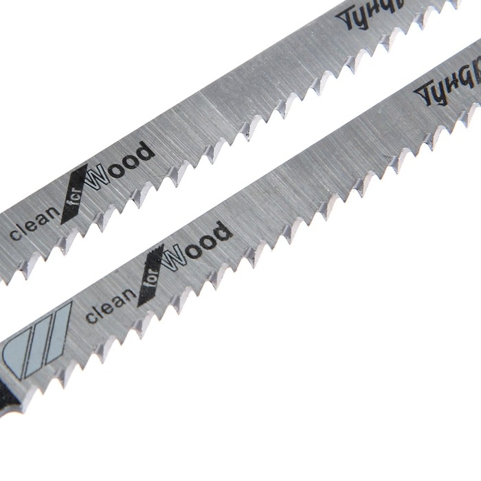Пилки для лобзиков ТУНДРА, по дереву, прямой рез, HCS, 75/100 х 2.5 мм, 2 шт.