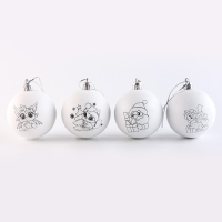 Ёлочные шары под раскраску на новый год &laquo;Исполнения мечты!&raquo;, 4 шт, d = 5,5 см, новогодний набор для творчества