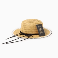 Шляпа для девочки MINAKU "Куколка", размер 50, цвет бежевый Шляпа для девочки MINAKU "Куколка", размер 50, цвет бежевый