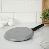 Сковорода блинная, d=22 см, пластиковая ручка, антипригарное покрытие, цвет светлый мрамор Сковорода блинная, d=22 см, пластиковая ручка, антипригарное покрытие, цвет светлый мрамор