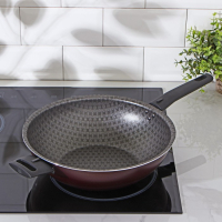 Сковорода ВОК &laquo;Хозяюшка&raquo;, d=28 см, с 2 ручками, антипригарное покрытие, цвет бордовый