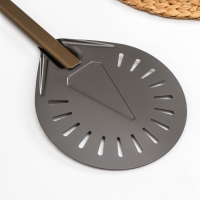 Лопатка перфорированная Delicate, 103&times;23 см, с разборной ручкой, цвет коричневый