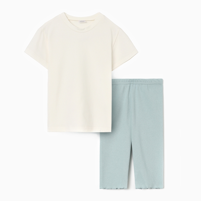 Комплект для девочки (футболка и велосипедки) MINAKU, цвет голубой, рост 104 см Комплект для девочки (футболка и велосипедки) MINAKU, цвет голубой, рост 104 см