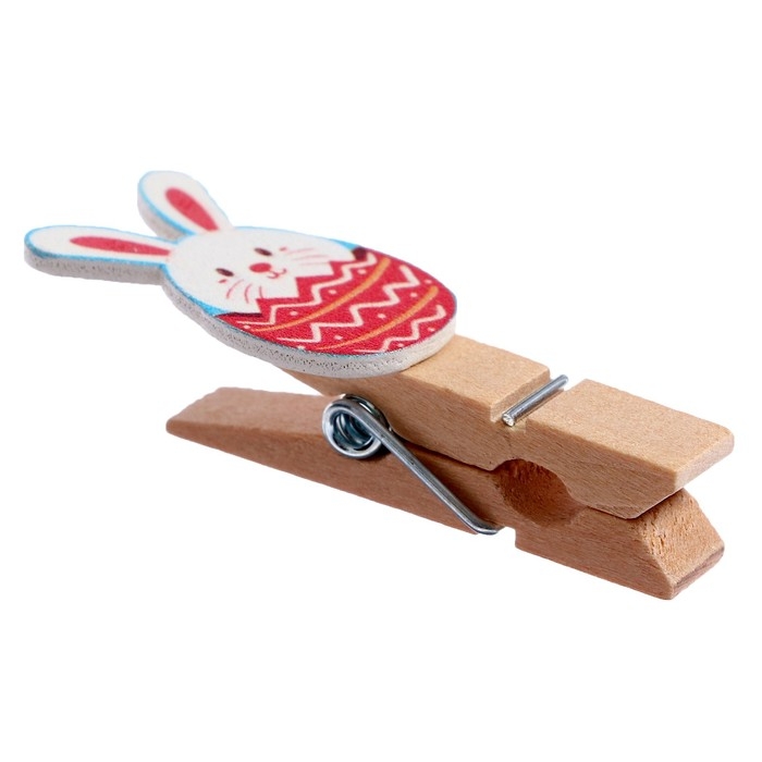 Прищепки декоративные «Зайчики и яички» набор 10 шт., 1.5 × 12 × 14 см Прищепки декоративные «Зайчики и яички» набор 10 шт., 1.5 × 12 × 14 см