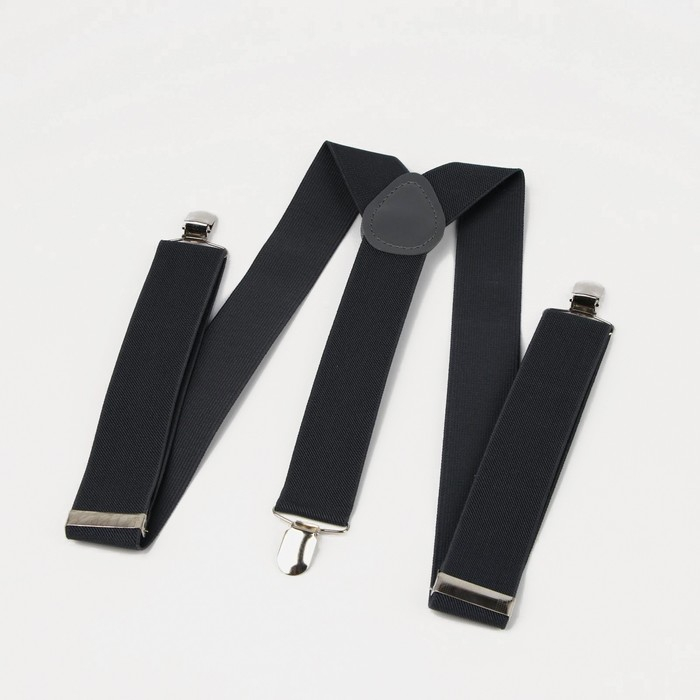 Подтяжки взрослые, ширина 3,5 см, цвет тёмно-серый Подтяжки взрослые, ширина 3,5 см, цвет тёмно-серый