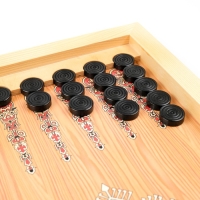 Нарды деревянные большие, настольная игра "Лев и тигр", 50 х 50 см, с шашками