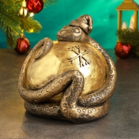 Копилка "Змея с шаром" 16х16х15см, золото Копилка "Змея с шаром" 16х16х15см, золото