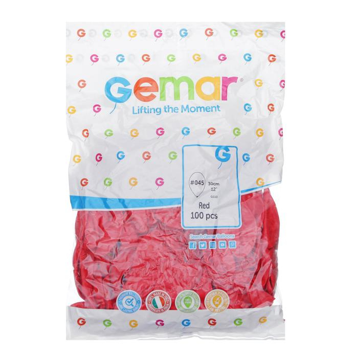 Шар латексный 12 Шар латексный 12", пастель, набор 100 шт., ярко-красный