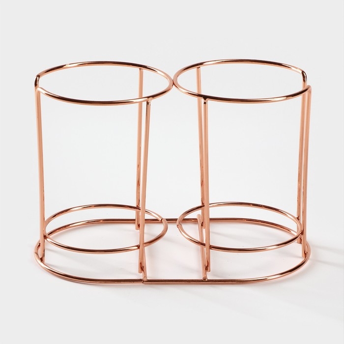 Набор кружек керамических на металлической подставке &laquo;Мрамор&raquo;, 2 предмета: 380 мл