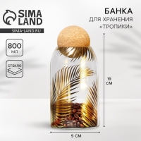 Банка для хранения сыпучих продуктов и круп &laquo;Тропики&raquo;, 800 мл