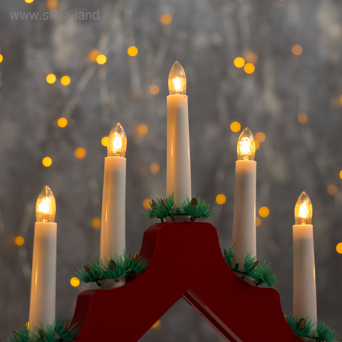 Светодиодная фигура &laquo;Рождественская горка&raquo; 39 &times; 31 &times; 5 см, дерево, 220 В, свечение тёплое белое