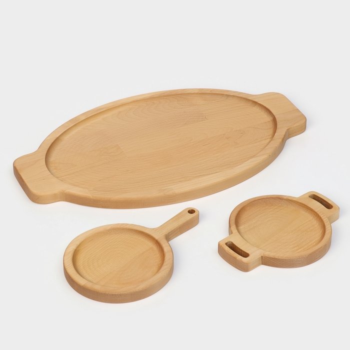Подарочный набор деревянной посуды Adelica «Кухни мира», доски для подачи 3 шт: 43×25 см, 21×14 см, 18×14 см, берёза Подарочный набор деревянной посуды Adelica «Кухни мира», доски для подачи 3 шт: 43×25 см, 21×14 см, 18×14 см, берёза