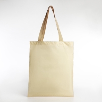 Шопер однотонный, 35х0.5х40 см, текстиль, без подклада, бежевый Шопер однотонный, 35х0.5х40 см, текстиль, без подклада, бежевый