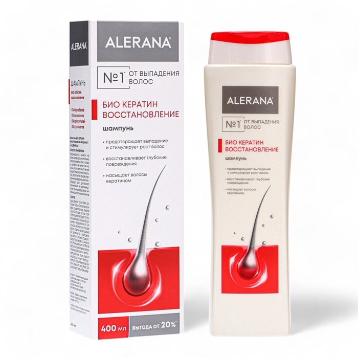 Шампунь для волос Алерана био кератин, восстанавливающий, 400 мл Шампунь для волос Алерана био кератин, восстанавливающий, 400 мл