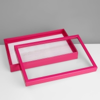 Подставка для украшений «Шкатулка» 100 мест, 29×19×4 см, цвет ярко-розовый Подставка для украшений «Шкатулка» 100 мест, 29×19×4 см, цвет ярко-розовый