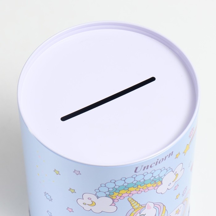 Копилка металл банка"Единорог и радуга" н-р 5 шт 7,5х10,5;8,5х11,5;9х12,5;10х14;13,5х16 см