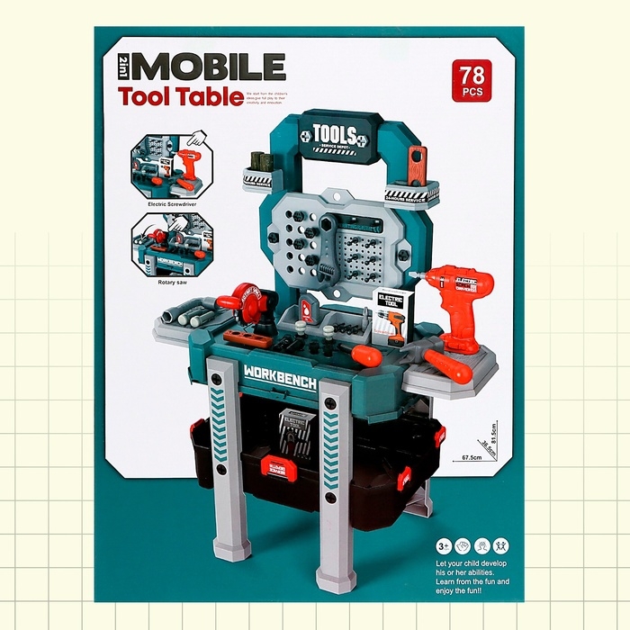 Игровой модуль 2 в 1 &laquo;Верстак&raquo;, 78 элементов