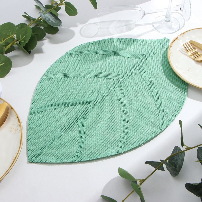 Салфетка сервировочная Доляна "Листочки", цв. Светло-зеленый 30*45 см