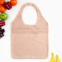 Авоська 38 х 62 см, ручка 22 см, клетка 0.5 см, персиковая