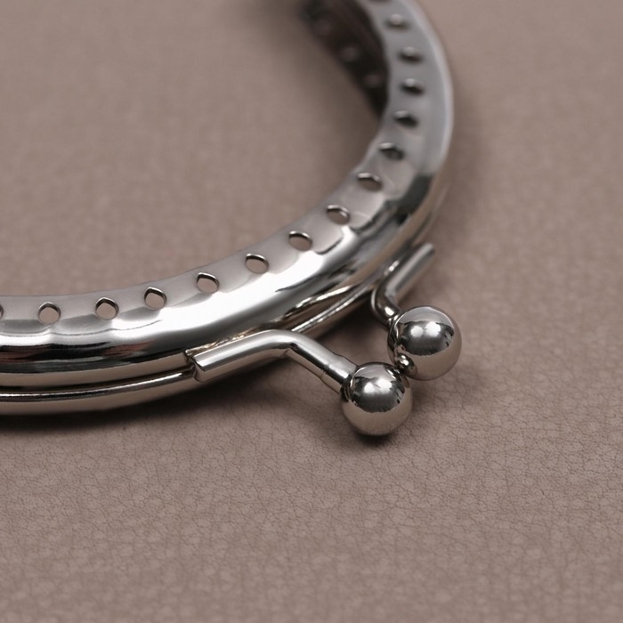 Фермуар пришивной &laquo;Полукруг&raquo;, 8 см, цвет серебряный