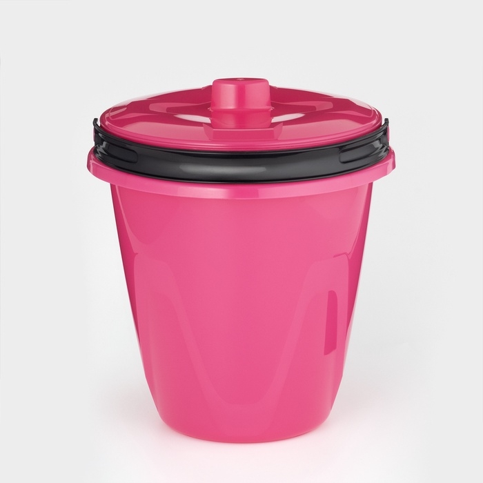 Ведро с крышкой &laquo;Лайт&raquo;, 5 л, цвет розовый