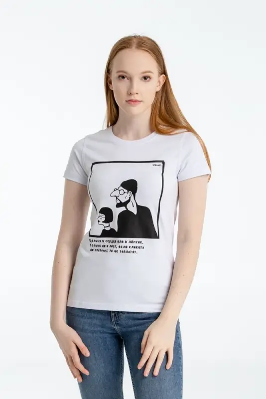 Футболка женская &laquo;Леон&raquo;, белая, ver 2, размер XL