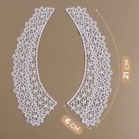 Воротник пришивной, гипюровый, 21 &times; 6 см, цвет белый