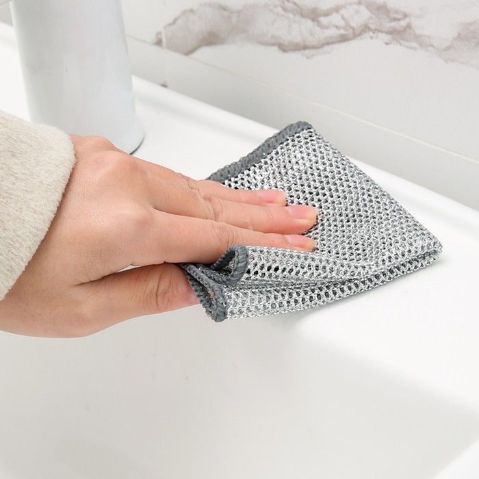 Салфетка для мытья посуды, металлическая, однослойная, 5 шт, 19&times;19 см