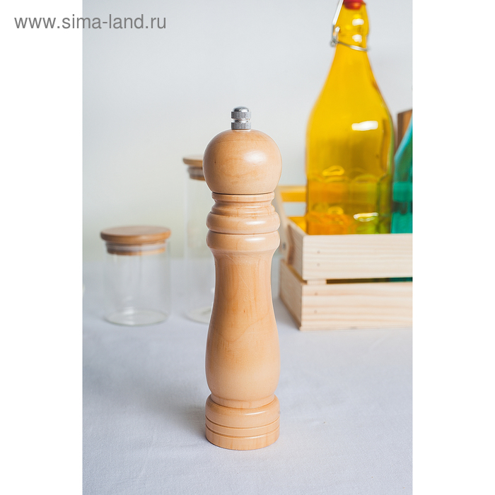 Мельница для специй Доляна &laquo;Дуновение леса&raquo;, 21&times;4,5 см, керамический механизм, цвет светлое дерево