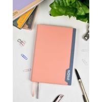 Ежедневник датированный 2025 года, А5, 176 листов ESCALADA, твердая обложка из искусственной кожи, тиснение фольгой, ляссе, кремовый блок 70 г/м2, розовый