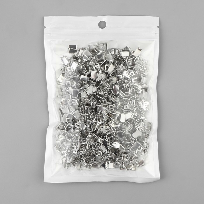 Нижний ограничитель для молнии, металлический, №8, 500 &plusmn; 15 шт, цвет серебряный