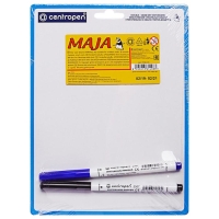 Доска маркерная A5 двусторонняя: без рисунка/линейка Centropen маркер 2 штуки 7729/1 Доска маркерная A5 двусторонняя: без рисунка/линейка Centropen маркер 2 штуки 7729/1