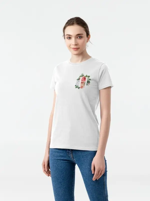 Футболка женская «Цветочная азбука: Н», белая, размер S Футболка женская «Цветочная азбука: Н», белая, размер S