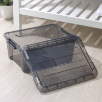 Контейнер для хранения с крышкой &laquo;Кип&raquo;, 11 л, 37,5&times;28,5&times;16 см, цвет чёрный прозрачный