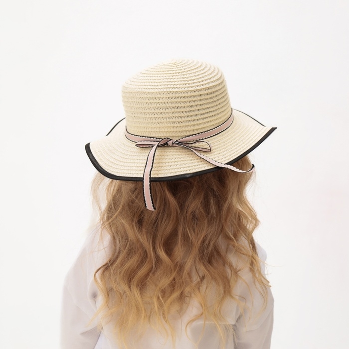 Шляпа для девочки MINAKU Шляпа для девочки MINAKU "Леди", размер 52-54, цвет экрю