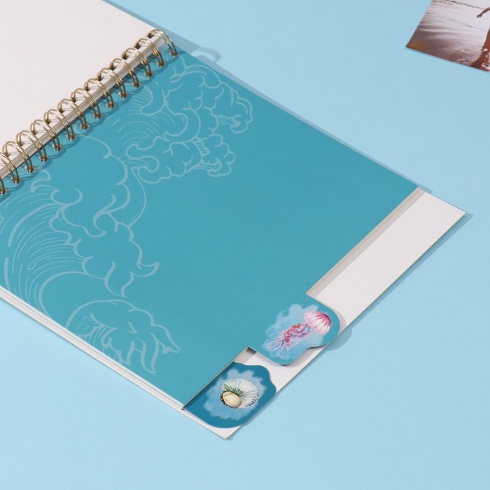 Фотоальбом на спирали 20 листов Фотоальбом на спирали 20 листов "Чайки" объёмный элемент + 4 вкладки 24х24 см