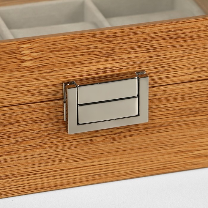 Подставка для часов, браслетов, дерево, 3 места 16,5&times;11,8&times;7,5 см, цвет серый